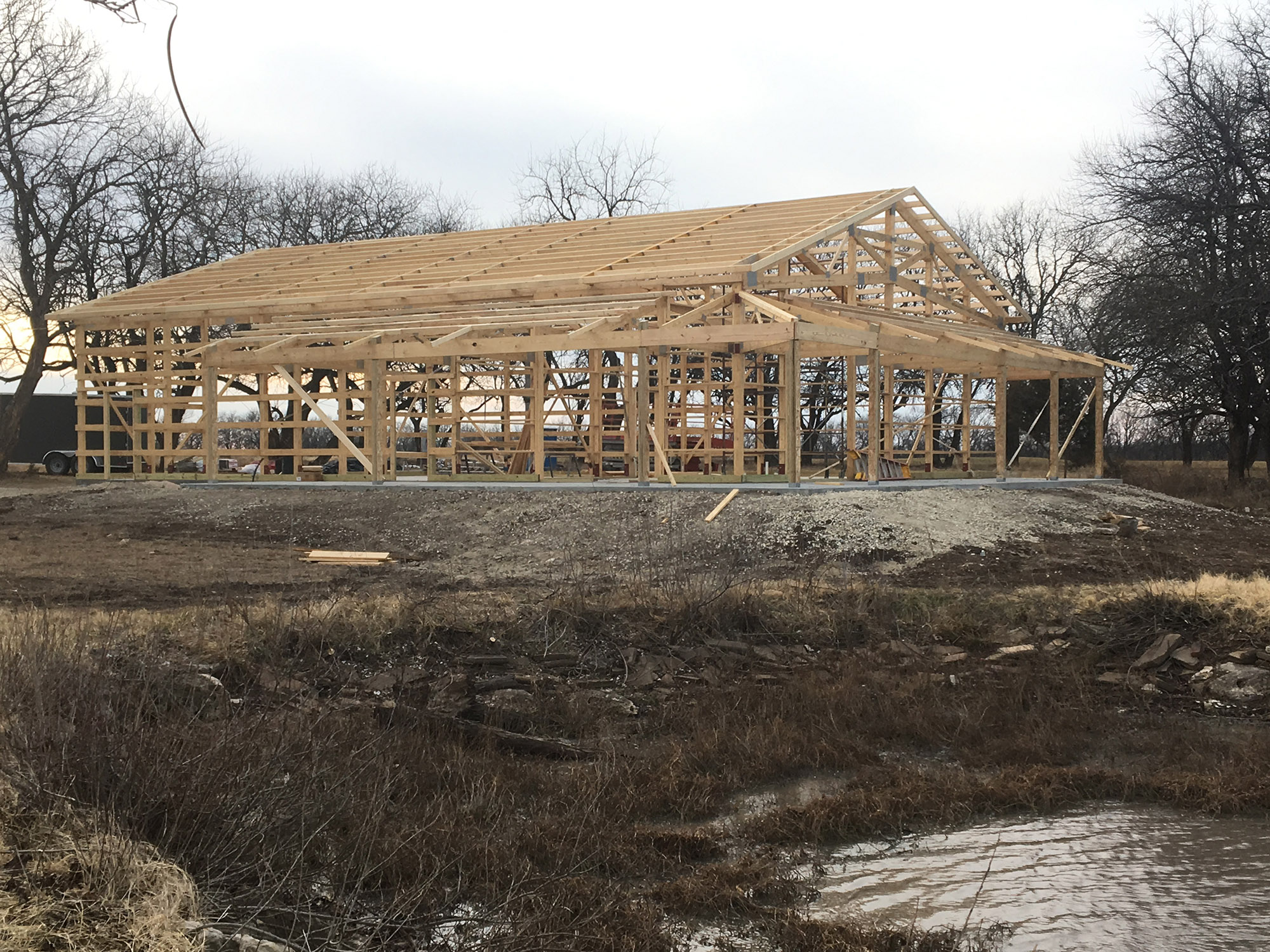 Pole Building In Construction