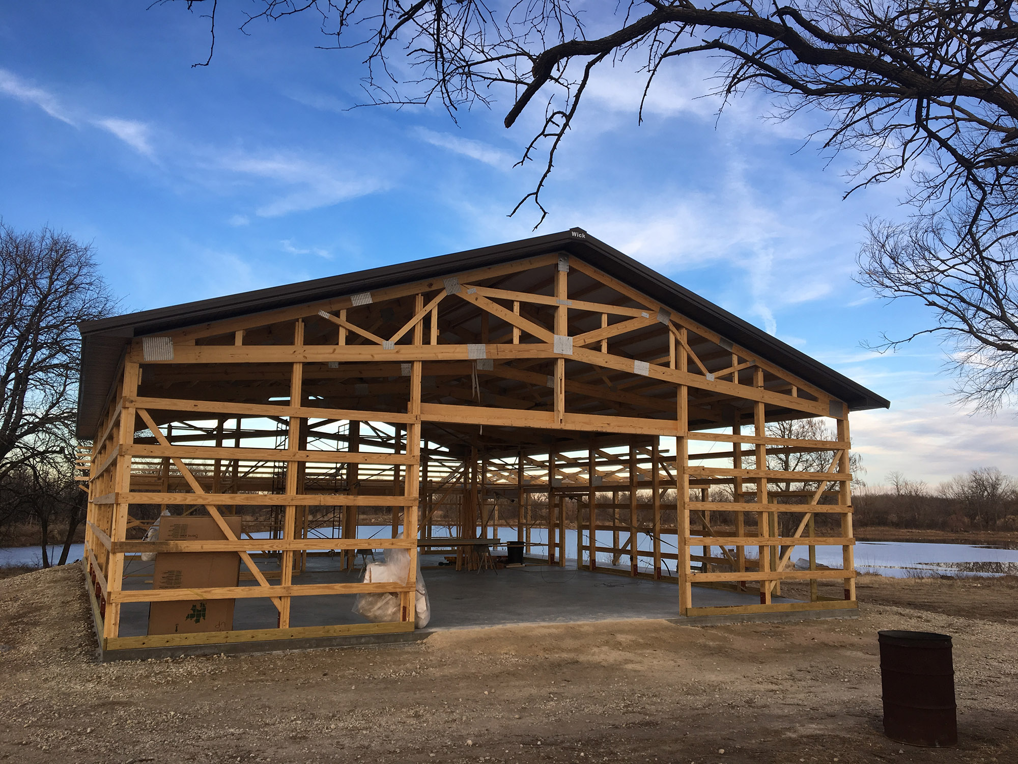 Pole Building In Construction